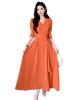 Color Shirt Style Summer Resort Color Ceremony Orange [Collecala] Dress, V-Neck Dress, Dress, Dress,