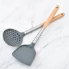 Cooking Spatula with Hole Heat-resistant Beech Non-stick Colander Spoon Spatula Kitchen Utensils