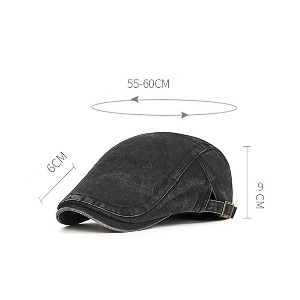 Casual Retro Denim Beret Hat Cotton Baker Peaked Painter Hat Adjustable Newsboy Hat Women