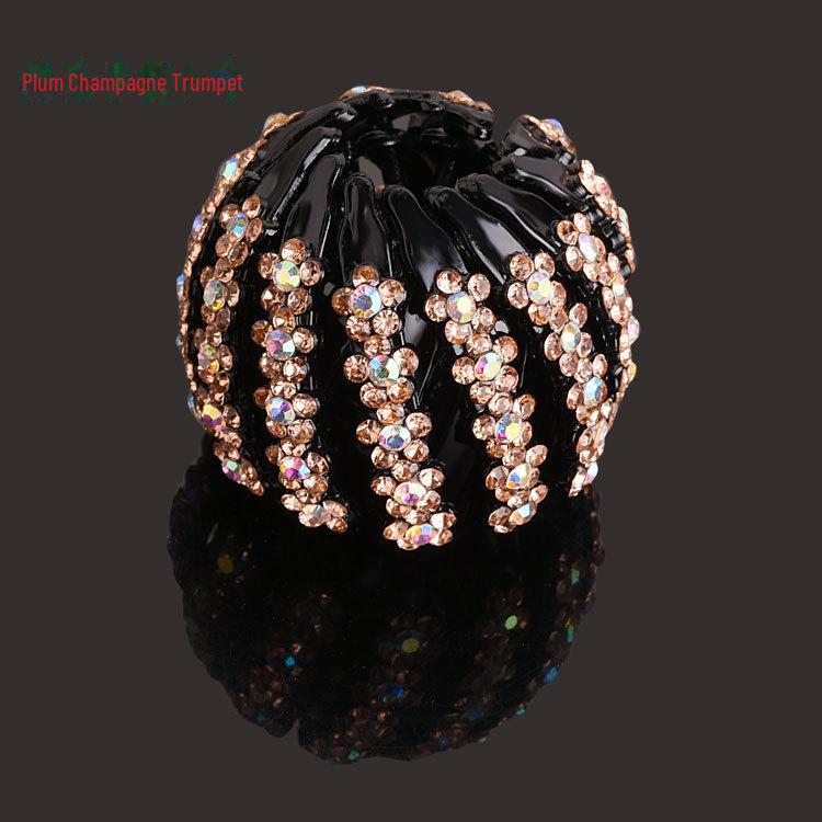 "Elegant Rhinestone Hair Clip & Ponytail Holder - Bird's Nest Design"