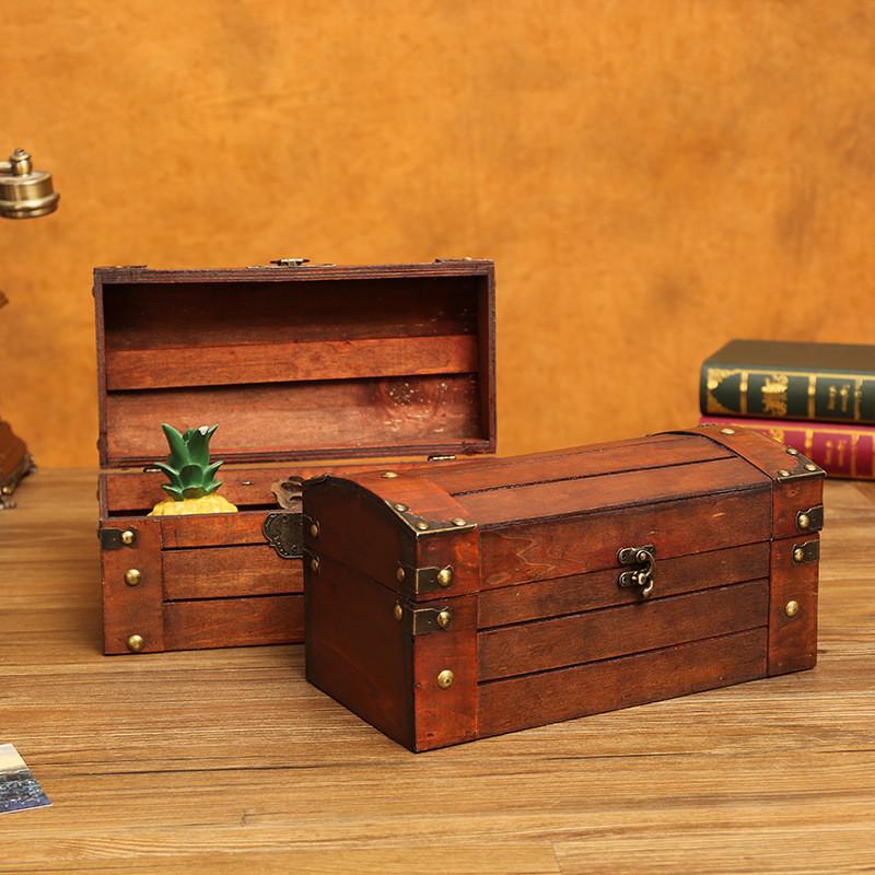 Rustic Wooden Chest With Lid For Cd Remote Toys And Decorations Accessories