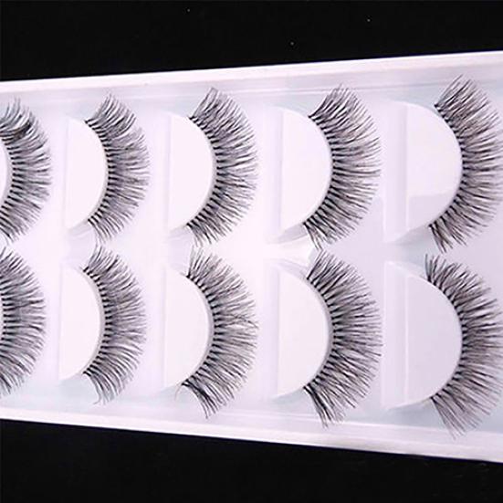 5Pairs Natural Sparse Cross Eye Lashes Extension Makeup Long False Eyelashes
