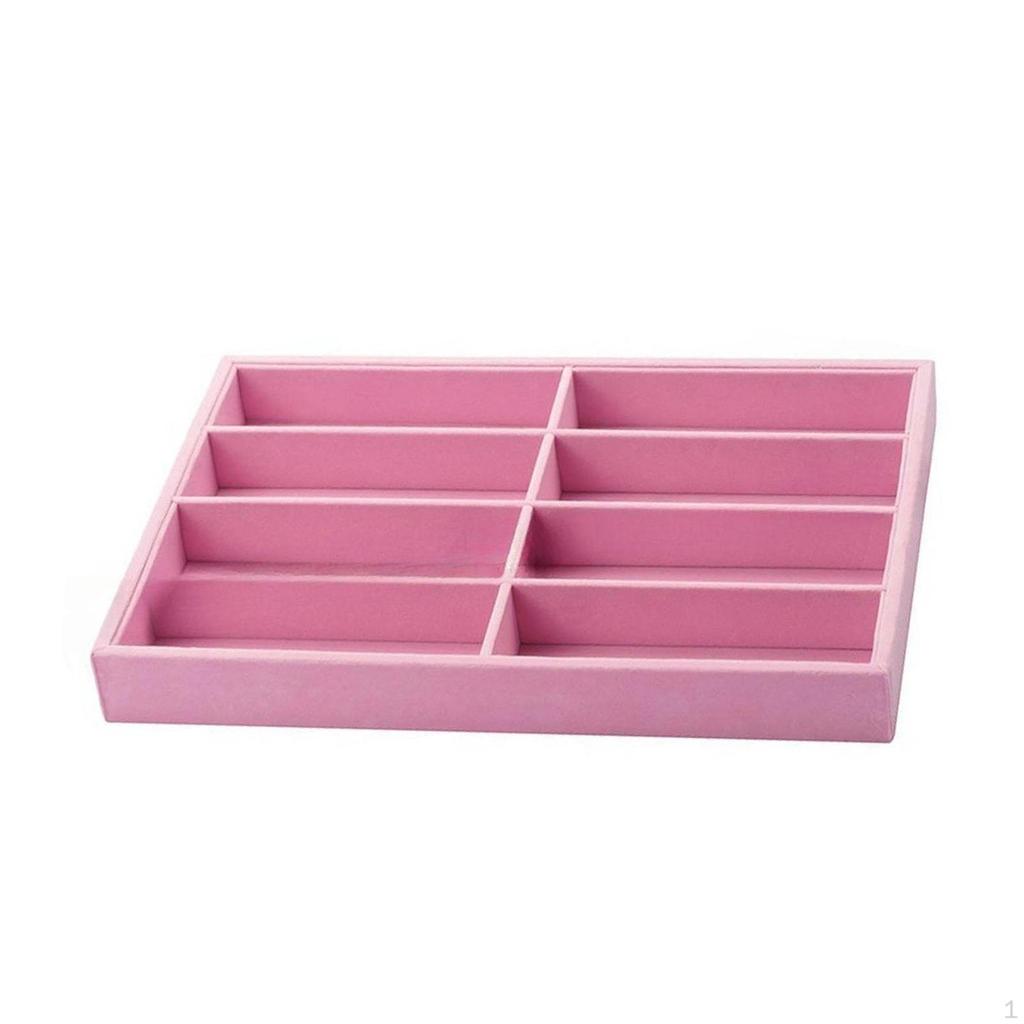 Eyeglass Display Tray with Storage, Box, Watch And Jewelry Organizer, Made of Soft Velvet
