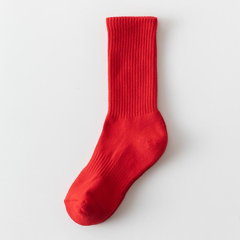 Women's Autumn and Winter Warm Leg Warmers Solid Color High Rubber Band Sports Long Cotton Socks