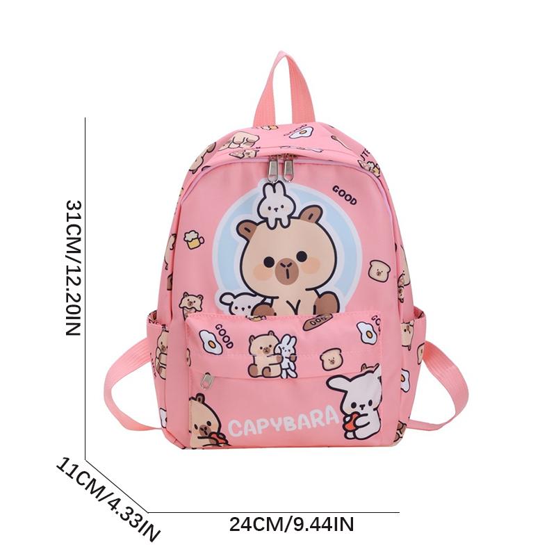 Roztomilý školní batoh s velkou kapacitou, omyvatelný, voděodolný, všestranný batoh, prodyšná zádová podložka, kreslená cestovní taška, studentský