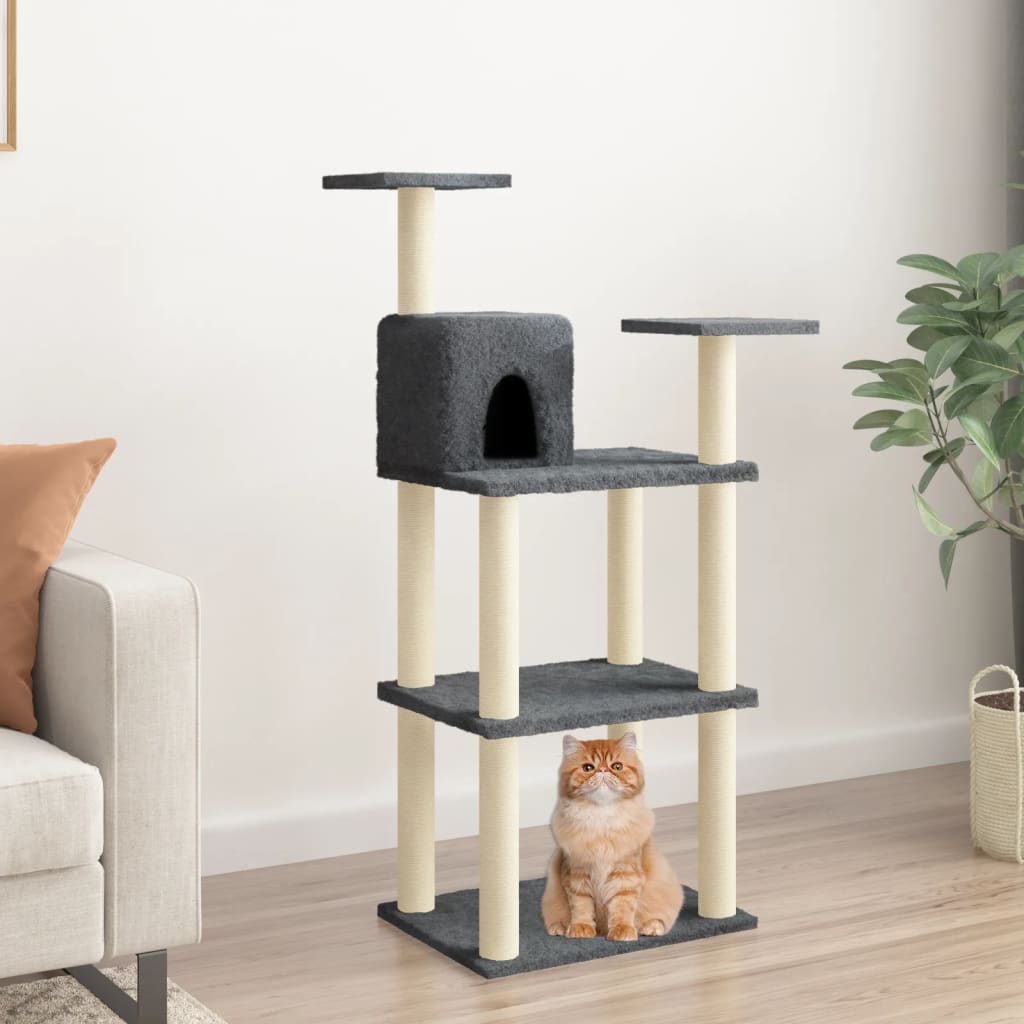 Scratching Post with Sisal Scratching Posts Dark Grey 118.5 Cm