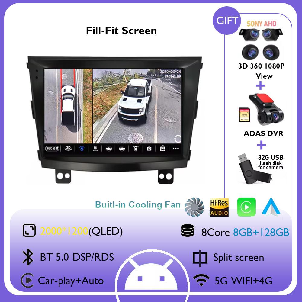 Android 14 For SsangYong Tivolan Tivoli 2014 - 2017 Car Video Multimedia QLED 4G+WIFI DSP GPS Radio Player 360 Camera Head Unit