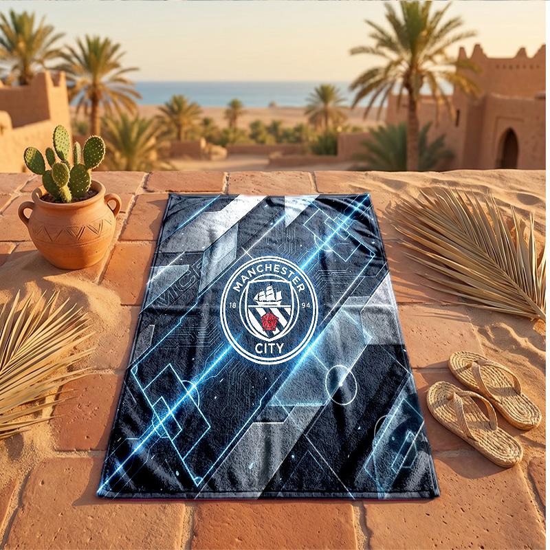 Asciugamano da Spiaggia in Microfibra con Stampa Manchester City Asciugatura Rapida Assorbente Grande Asciugamano per Spiaggia Nuoto Viaggio