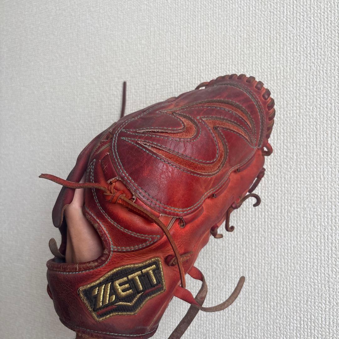 Used ZETT Hardball Baseball Gloves Red