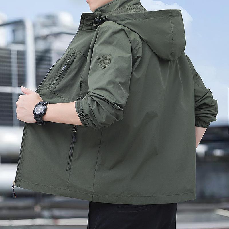 

Куртка мужская весна-осень, трехслойная, съемная, ветрозащитная, водонепроницаемая, для альпинизма, повседневная куртка Tide 3XL армия зеленый