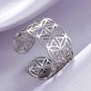 Dawapara Seed Flower of Life Ring Kabbalah Sacred Geometry Mandala Chakra Yoga Jewelry Stainless Steel Adjustable Rings