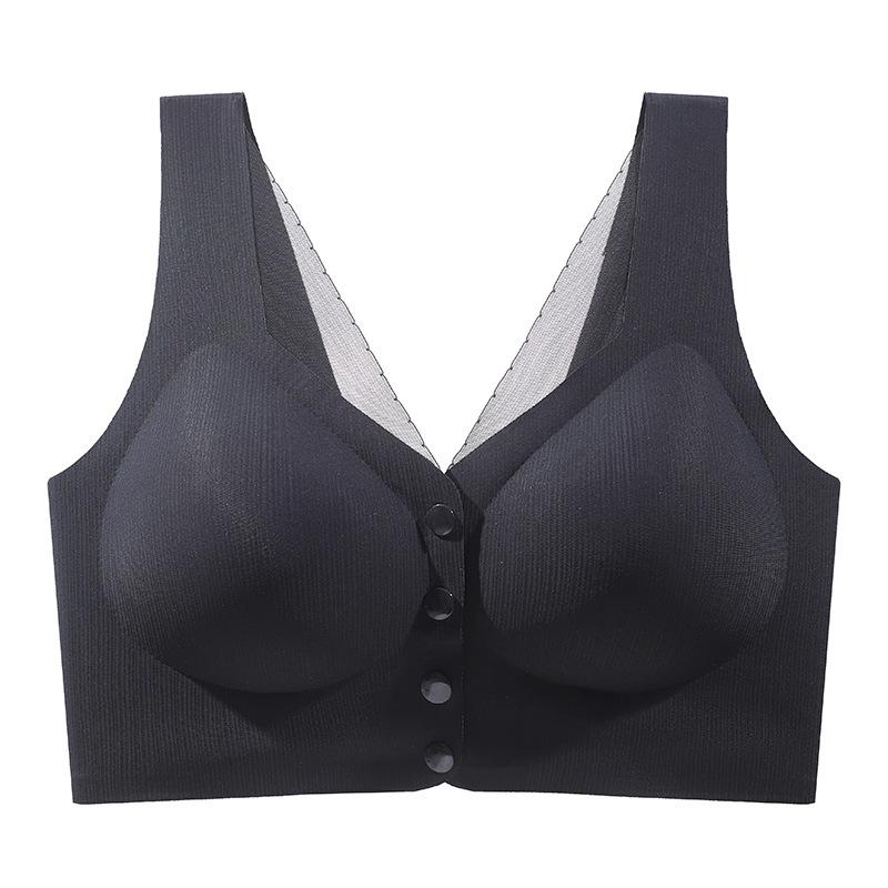Three-dimensional 1D support front buckle nursing women's comfort without steel ring full fixed cup gathering vest bra 11