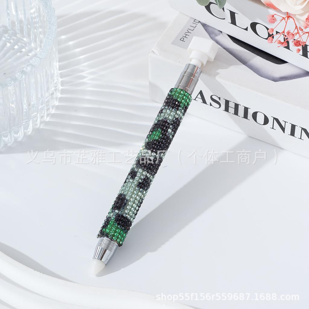 Diamond-encrusted nail art tools Double-head point pen wholesale Rotary push-pressing mud Sticky drill point pen Wave point drill pen