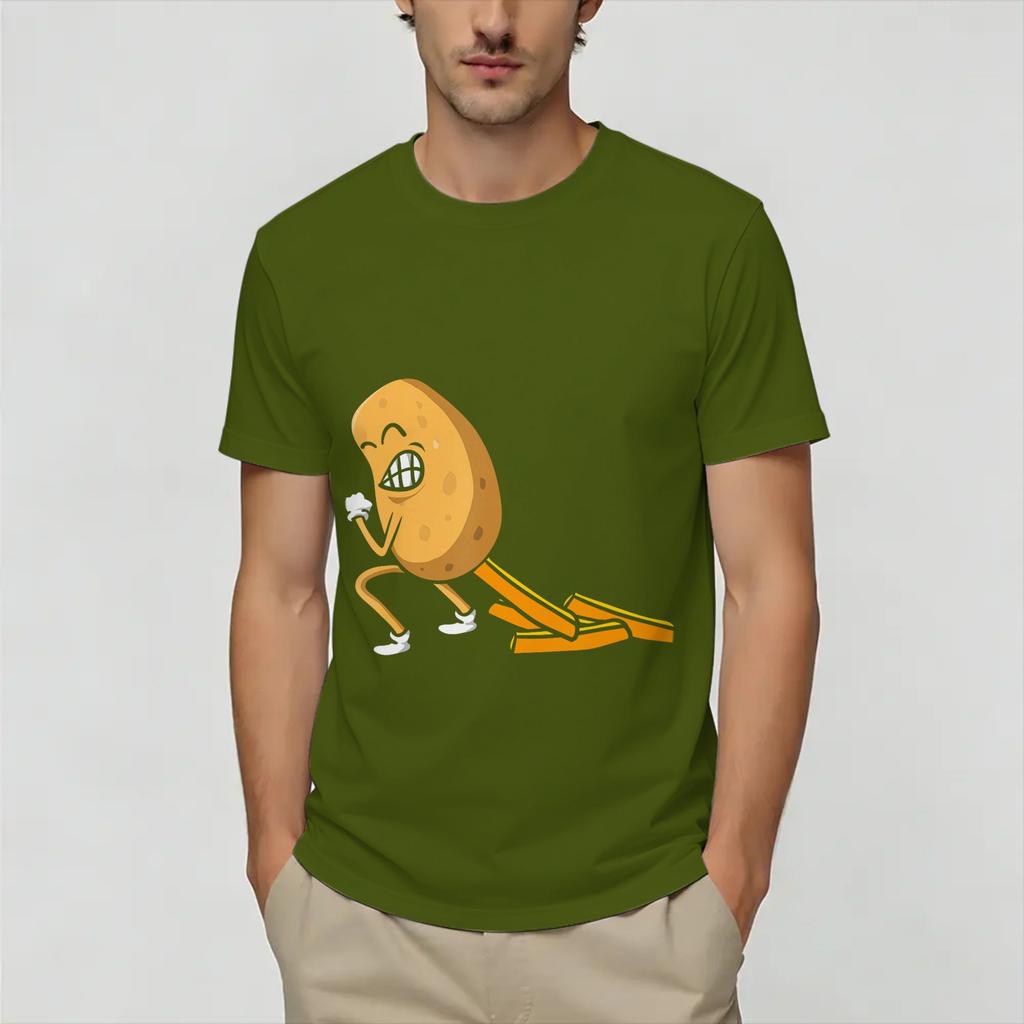 Harajuku TShirt Summer Funny Potato Farting Frenc Popular TShirts Cotton Tee Shirt for Unisex Y2K Fun Big Size Short Sleeve Tops