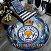 Custom Name Leicester City Round Area Rug,Carpet Rug for Living Room Bedroom Sofa Playroom Decor,Non-slip Floor Mat