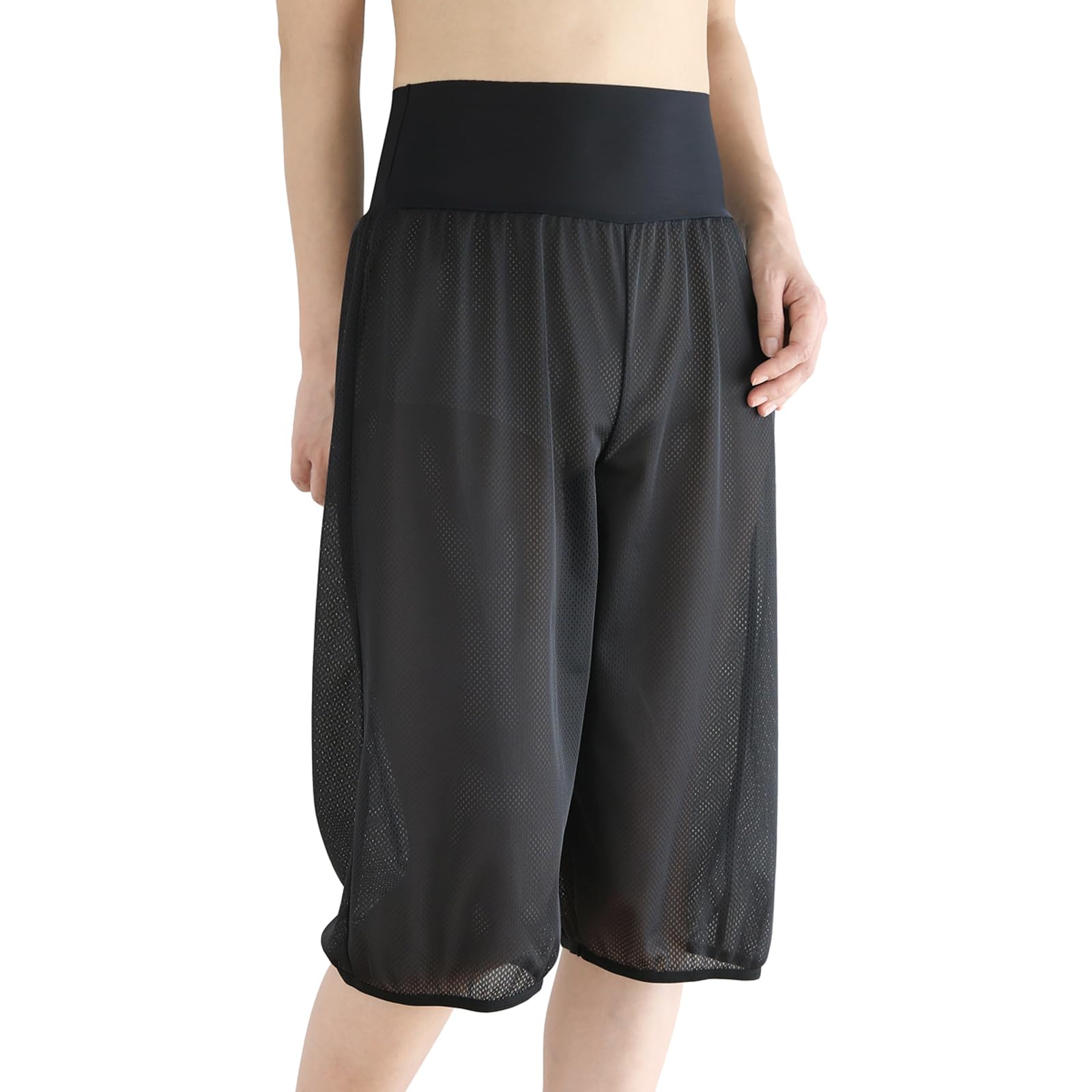 

hughula прохладные внутренние Aloa Luxe [huggeHULA] подъюбник-брюки, сетка, длинные, черные, L-70см, женские, летние, прохладные, ощущение, непрозрачные, брюки, чёрный