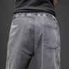 Blugi pentru bărbați Pantaloni subțiri Pantaloni de jogging casual Pantaloni de denim arlechin cu șnur Pantaloni cargo pentru bărbați