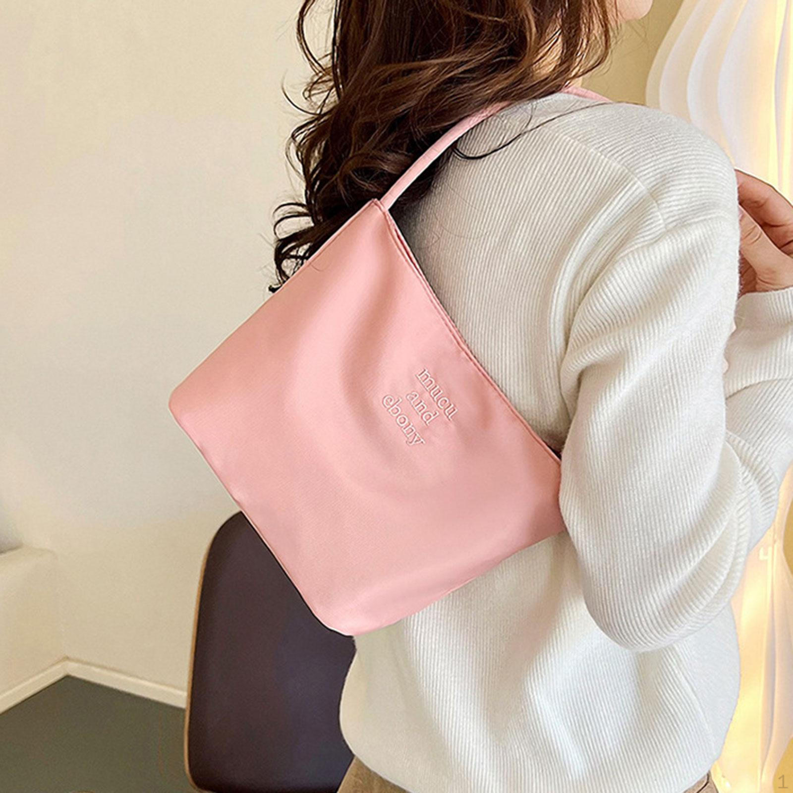 Женская нейлоновая сумка через плечо Модная элегантная сумка-тоут Хобо Дорожная сумка Женская подмышечная для розовый 693₽