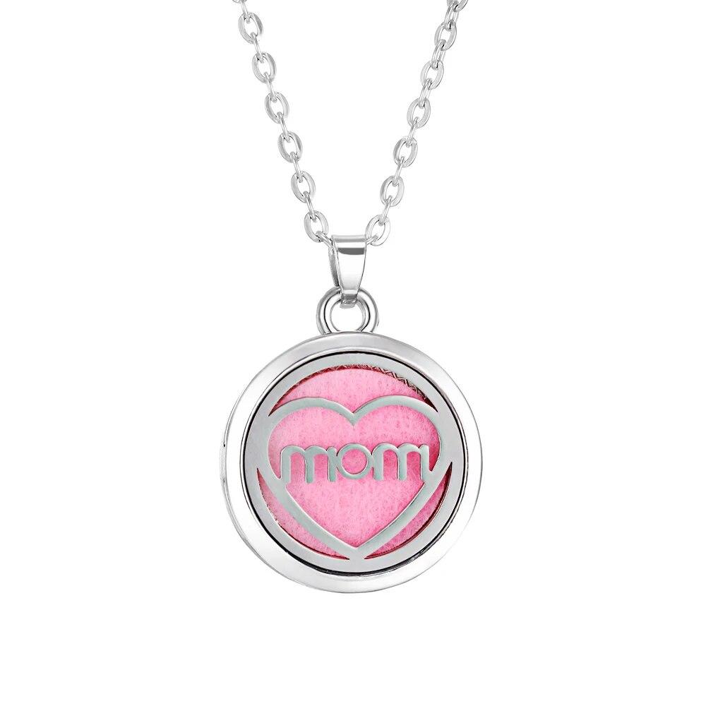 Stainless Steel Fashion Tree of Life Aromatherapy Necklace Essential Oil Diffuser Perfume Locket Pendant Women Jewelry Gift