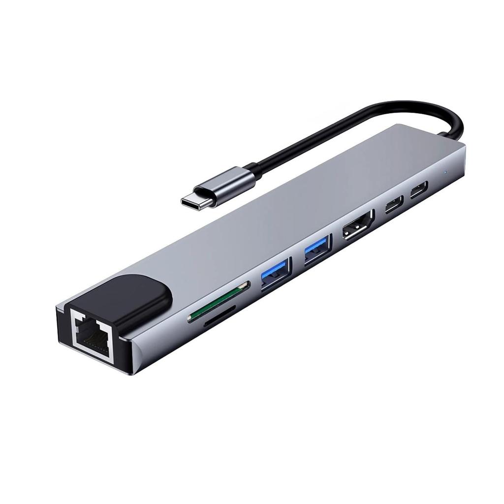 8-in-1 USB Type-C Hub with Multi-Screen Display & High-Speed Transmission