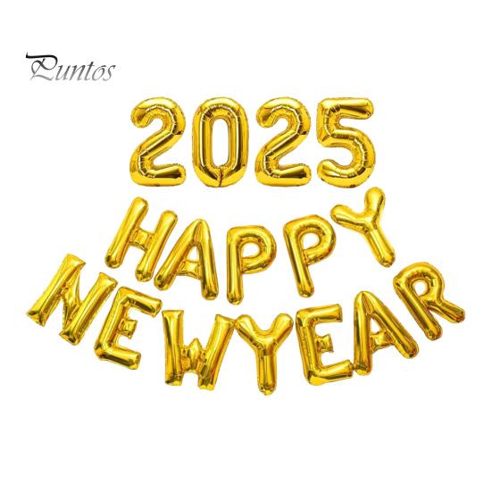 

Воздушные шары с Новым годом 2025 года, 16-дюймовые буквы, цифры, алюминиевые фольгированные шары, многоразовые праздничные шары для празднования Нового года золотистый