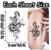 S.A.V.I Confezione da 5 Fogli di Tatuaggi Temporanei per Uomini e Donne - Impermeabili, Lunga Durata, Serpente Nero, Ali e Disegni Gotici - Ideali per Body Art, Feste