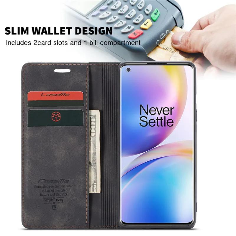 CaseMe Original Klapphüllen Für OnePlus Nord/OnePlus 7 Pro 8 Pro 8T Retro Magnetische Kartenhalter Brieftasche Für OnePlus 7 8 Pro 8T Nord