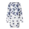 Women's Round Neck Retro Floral Long Sleeved Buttocks Wrapped Bathroom Dress