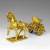 Bronze Horse-drawn Carriage Yuanbao Ornament Zodiac Horse Carriage Home Decoration Opening Ceremony Craft Gift