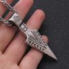 Viking Gungnir Spearhead Necklace Odin Spear Valknut Rune Pendant Stainless Steel Nordic Warrior Amulet for Men