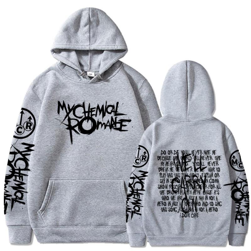 Double Sided Graphic Hoodies Streetwear Black Parade Punk Emo Rock Pullover Men's Women Hooded Sweatshirts