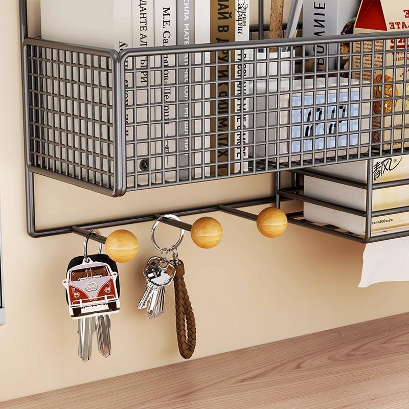 Cesto Portaoggetti da Appendere alla Scrivania Organizer Multifunzione per Cubicolo Ufficio Tavolo da Dormitorio Scaffale da Parete con Ganci