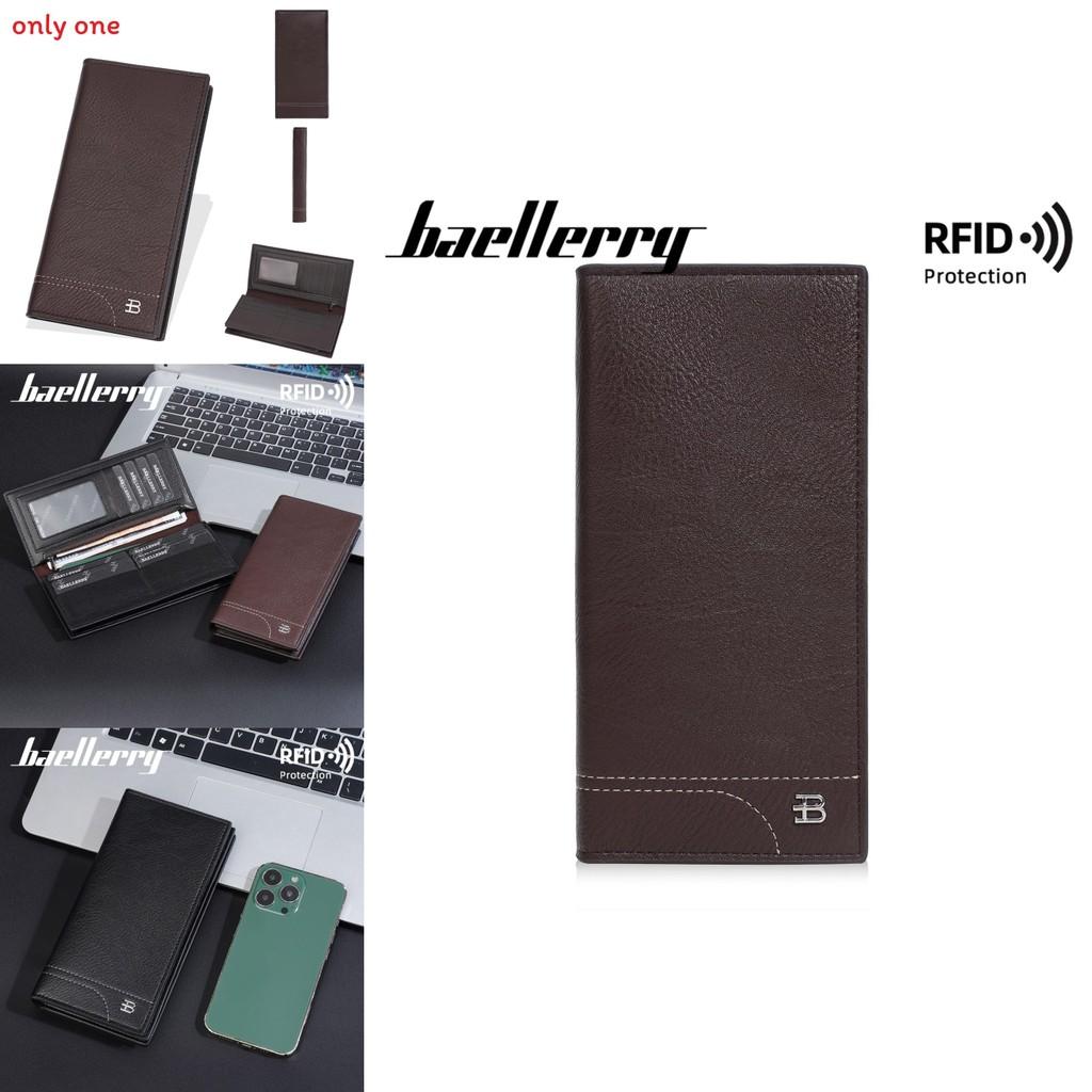 Womens Long Wallet Rfid Blocking Pu Leather With Solid Color Design And Letter Decor For Daily Use