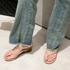 Fashion Round Toe Open Toe Beach Flip Flops Summer New Outside Wear Versatile Not Tired Foot Clip-in High Heel Sandals