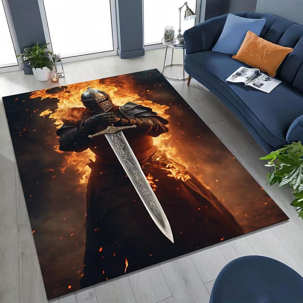 Templar Blood Knight Honor Holy Crusader Cartoon Rug for Bedroom Living Room Sofa Home Doormat Decor,Kid Play Non-slip Floor Mat
