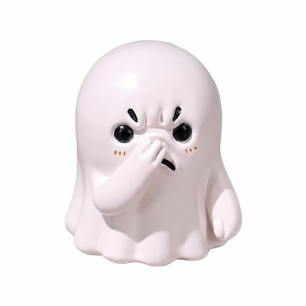 Cute Holding Nose Ghost Figurine Resin Ornaments Ghost Statue  Party Atmosphere Decoration