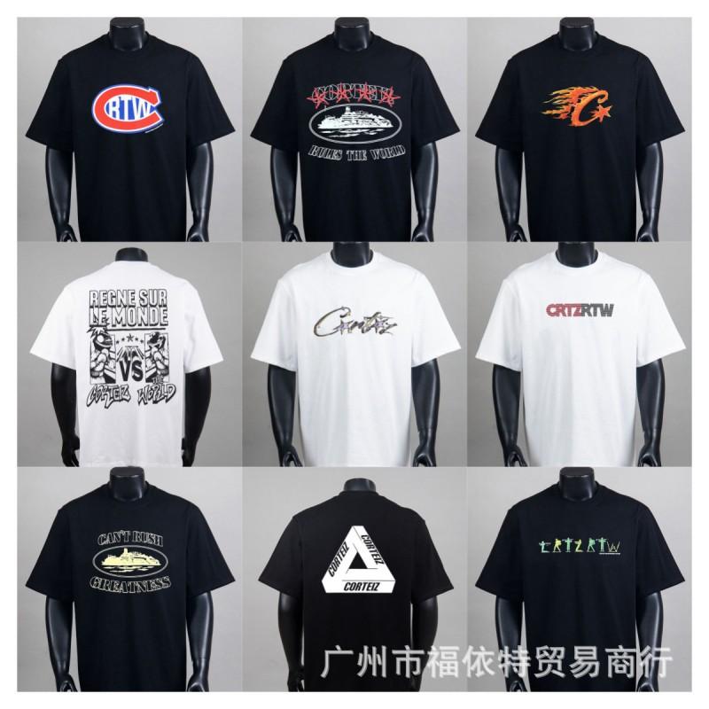 Corteiz Alcatraz Vintage Print T-Shirt Herren Damen Streetwear Lockerer Schnitt Kurzarm Tee