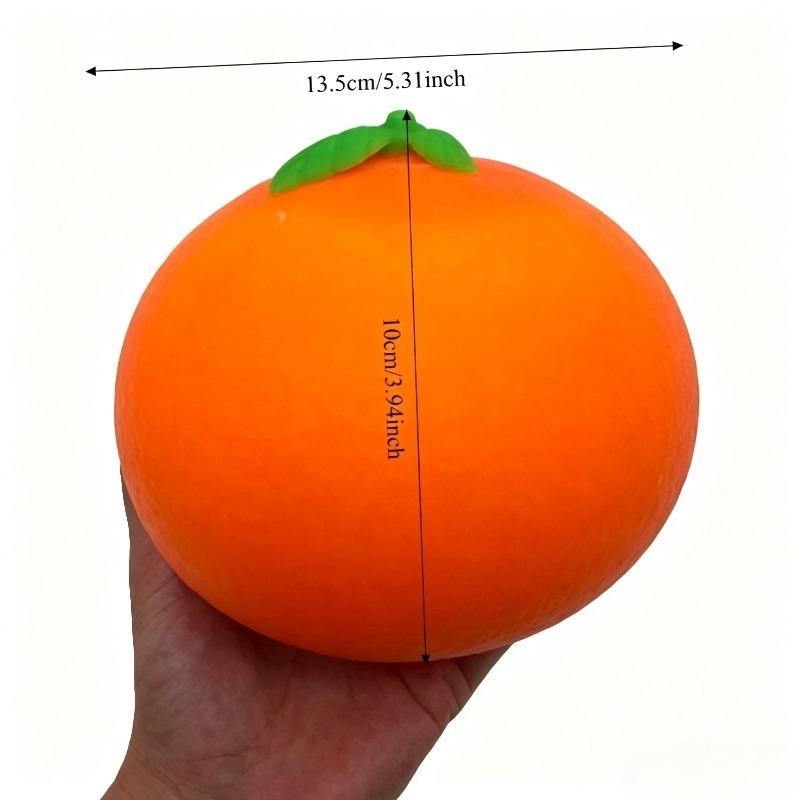 Jumbo Realistic Orange Stress Ball Fidget Toy Slow Rising Stretchable Venting Ball Squeeze Anti-Anxiety Sensory Squishy Toy