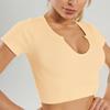 In Stock Fashion Seamless Knitting Thread Sexy Sports U Collar Vest Pants Yoga Clothes Fitness Suit