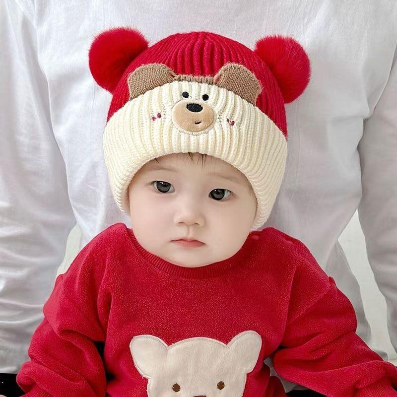 Baby hat new wool hat cute super cute boy and girl baby pullover hat autumn and winter children's knitted pullover hat