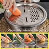 Multifunctional Stainless Steel Basin, 2026 New 3 In 1 Multifunctional Stainless Steel Basin Strainer Set With Grater