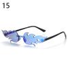 Novel Maple Leaf Shape Sunglasses for Women Metal Rimless Sun Glasses Retro Party Decorative Unique Street Catwalk Prom Eyewear