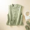Spring 2026 Chinese-Style Women's Sleeveless Vest with Stand Collar and Oblique Placket