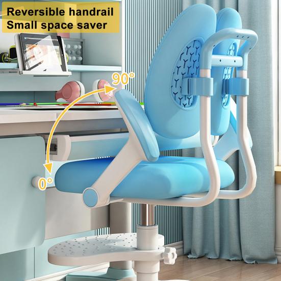 Upgraded Children Desk Chair with 360 Degree Wheels Height Depth Adjustable Kids Computer Chair Cute Children Study Chair (Blue, Pink)