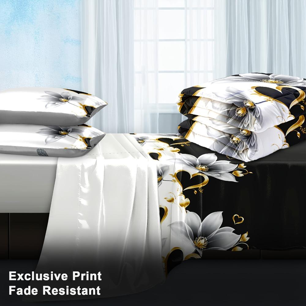 3-delige Beddengoedset Zwart Wit LJXBS-9012 3D Geprint Knus Dekbedovertrek King Queen Twin Maat Verjaardagscadeau voor Volwassen Slaapkamer Decor
