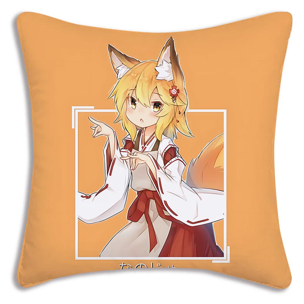 Cute The H-Helpful Fox Senko San Pillow Covers Cartoon Sofa Decorative Home Double-sided Printing Short Plush Cute Cushion Cover