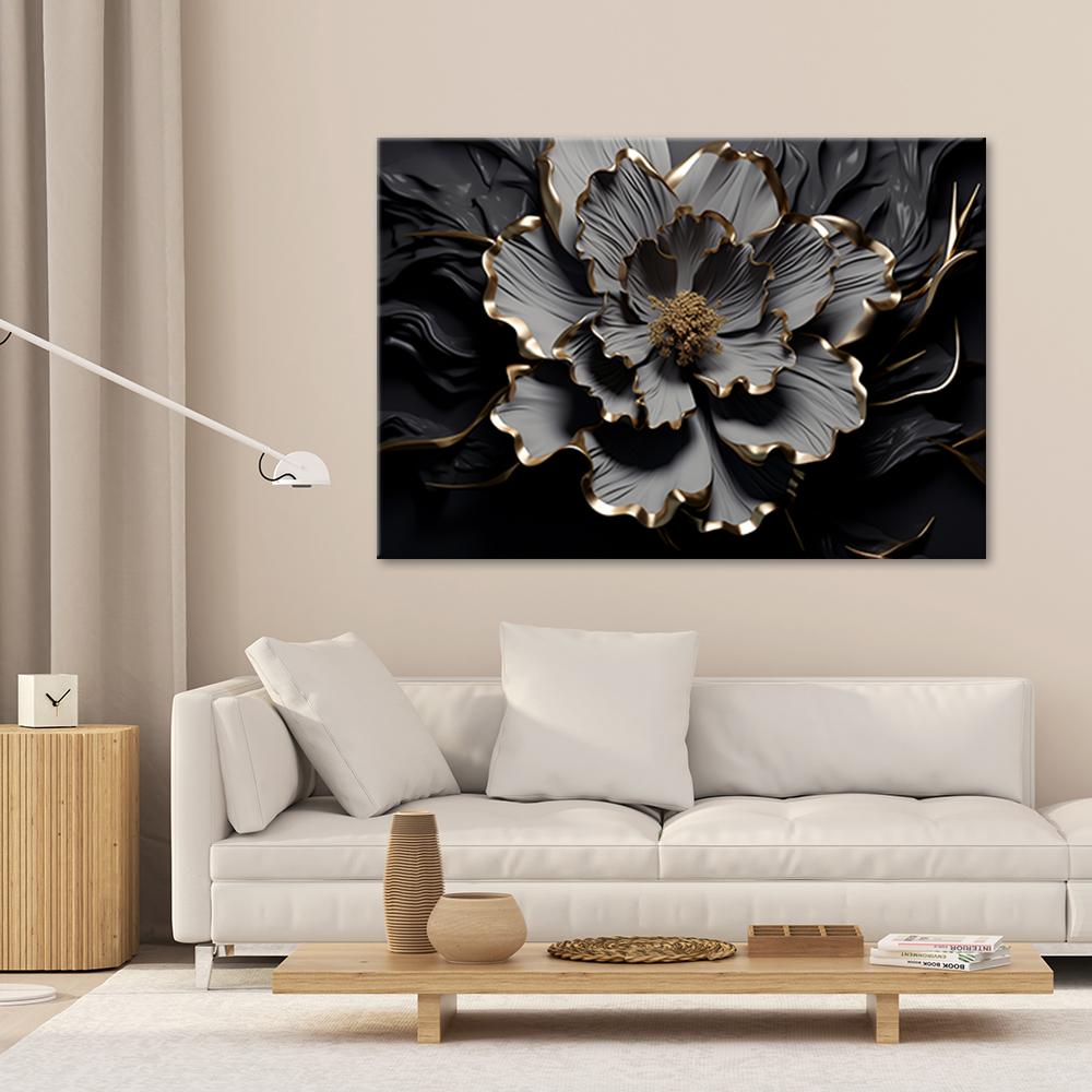 Canvas Print, Abstract Lotus Flower Glamour AI
