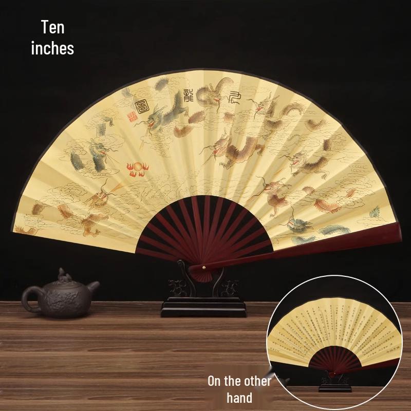 Özelleştirilebilir Çin Tarzı Çocuk Bambu ve İpek Katlanır Yelpaze - Boş Seçenekli Antik Hanfu Tasarımı