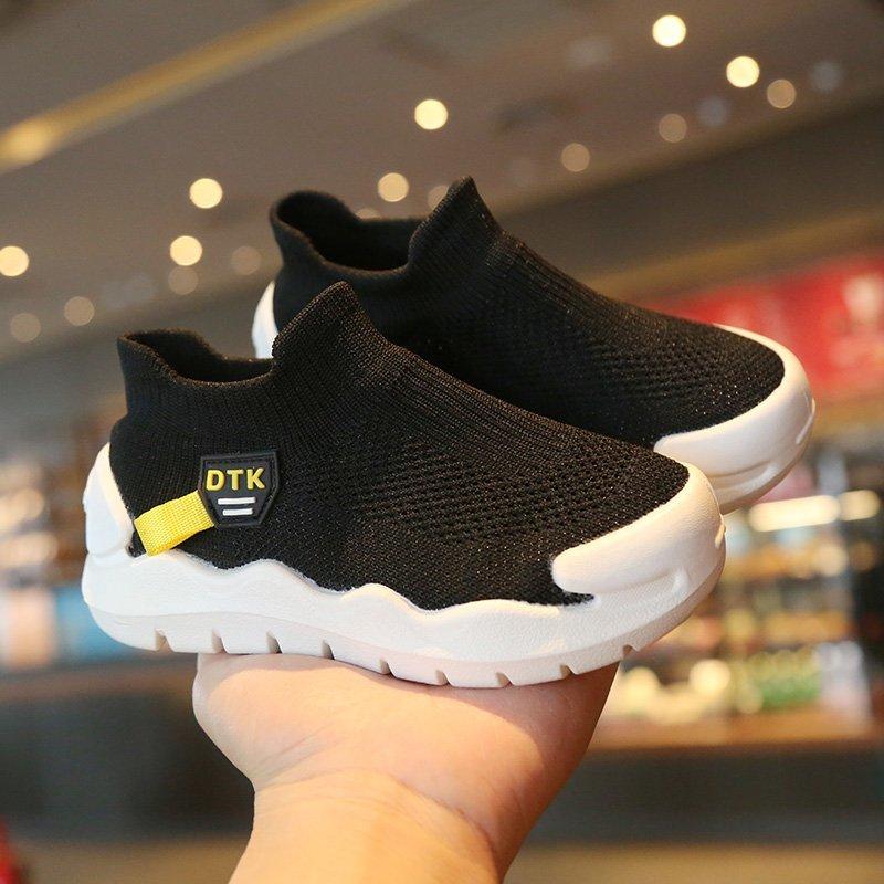 Summer Slip On Children Soft Sport High Top Walking Sock Shoes Kids Running White Breathable Sneakers For Baby Boy Girl