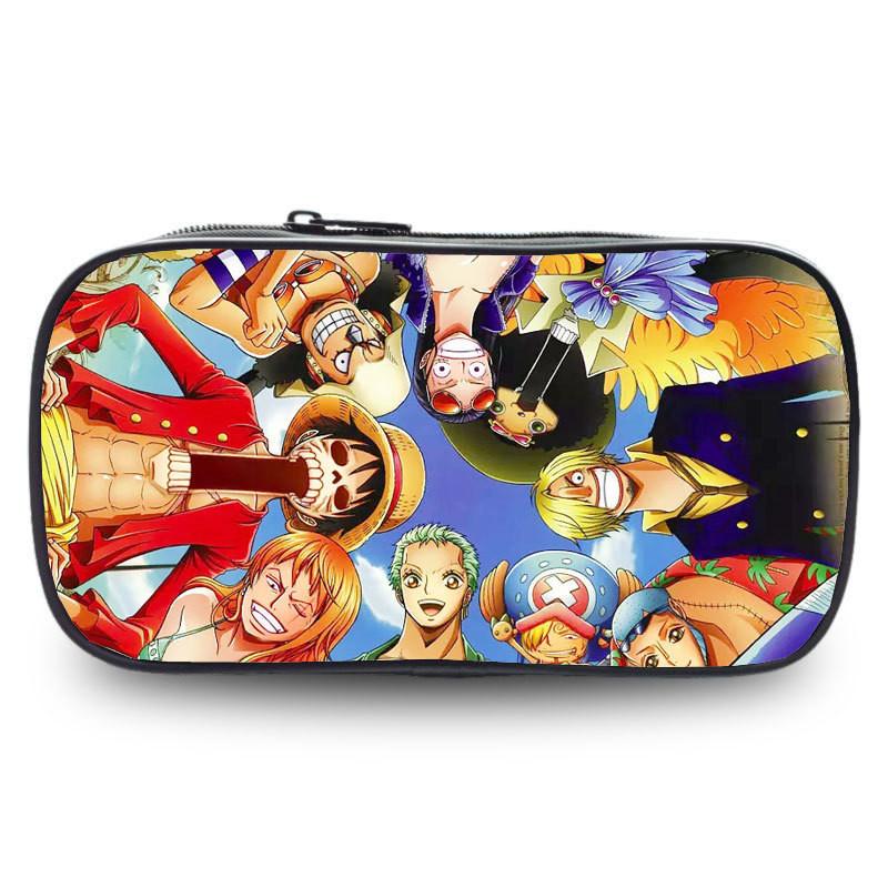 One Piece Luffy Anime Printed Student Single Layer Stationery Storage Pencil Bag For Boys And Girls
